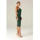Shop Alieva Rita One Shoulder Dress (Emerald Green)