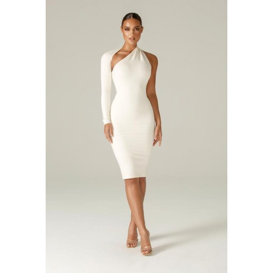 Shop Alieva Dasha Modern Dress (Off White)