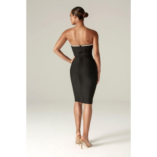 Shop Alieva Silvia Bodycon dress (Black)