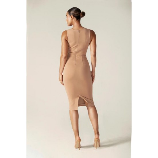 Shop Alieva Pamela Modern Dress (Light Khaki)