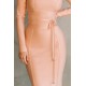 Shop Alieva Lilia Tie Waist Bandage Dress (Coral)