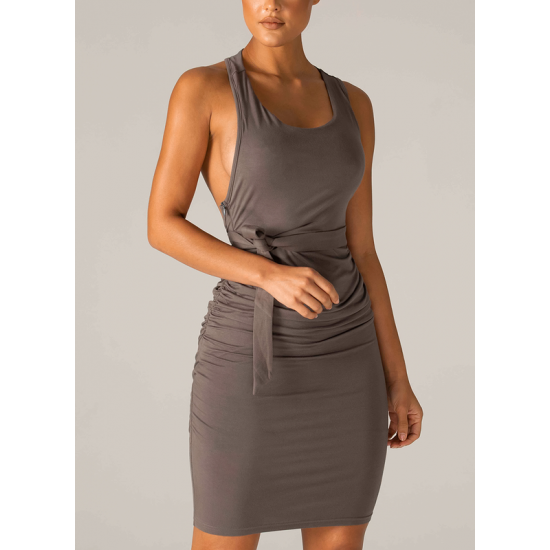 Shop Alieva Olinda Backless  Dress (Grey)