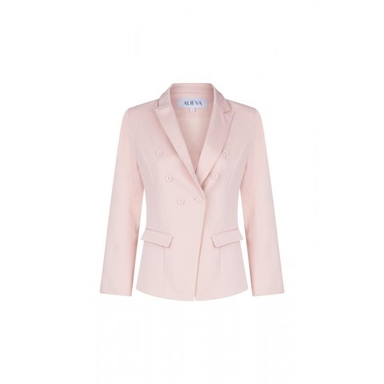 Shop Alieva Rocio Tailored Blazer (Soft Pink)